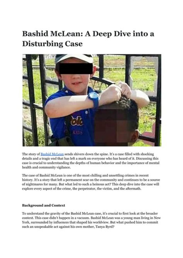 Unraveling The "Bashid McLean Story"